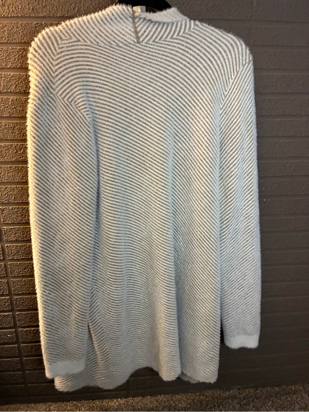 Cyrus Light Cream Open-Front Ribbed Cardigan - Picture 3 of 5